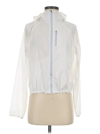 Pre-owned Athleta Windbreaker Jacket In White