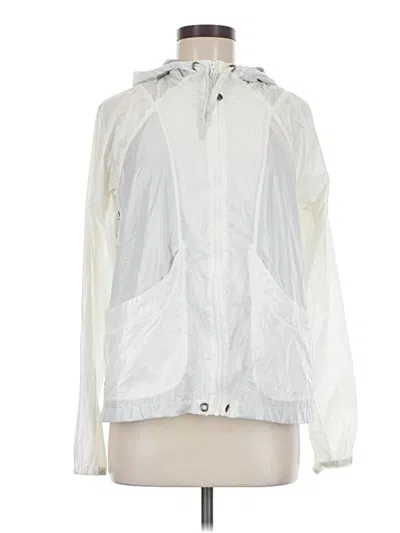 Pre-owned Athleta Windbreaker Jacket In White