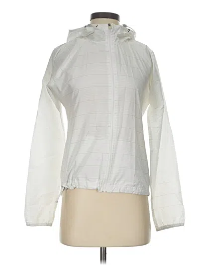Pre-owned Athleta Windbreaker Jacket In White