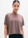 Athleta With Ease Crop Tee In Brown