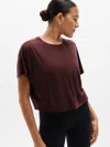 Athleta With Ease Crop Tee In Burgundy