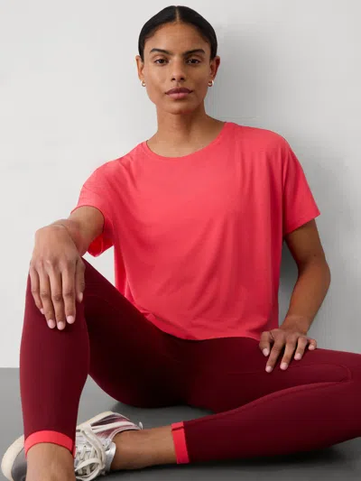 Athleta With Ease Crop Tee In Punch