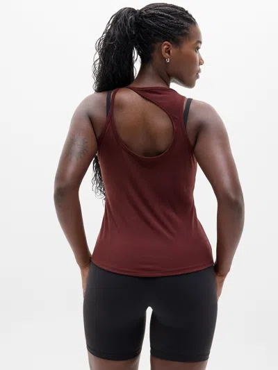 Athleta With Ease Cut Out Tank In Burgundy