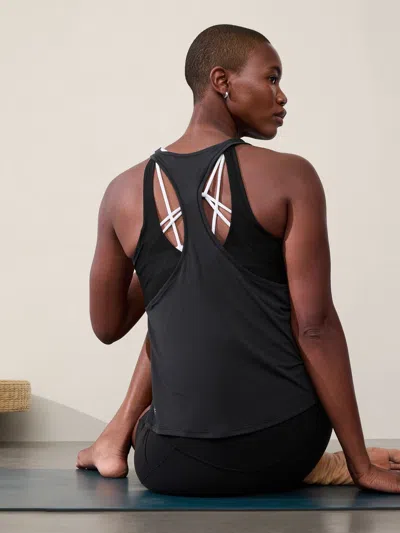 Athleta With Ease Hybrid Tank In Black