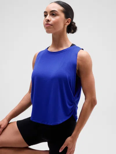 Athleta With Ease Muscle Twist Tank In Tanzanite Blue