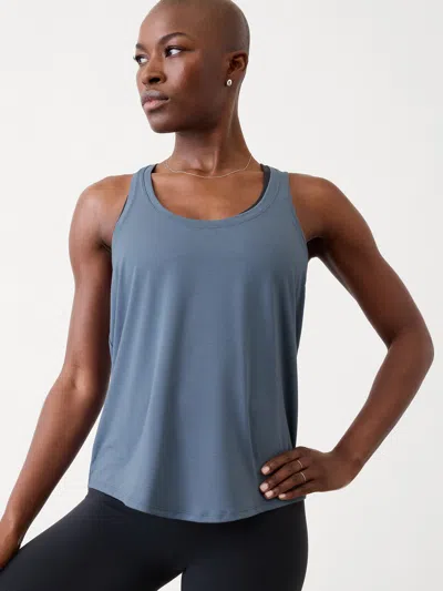 Athleta With Ease Open Back Tank In Shadow Blue