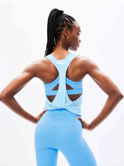 Athleta With Ease Sport Racerback Tank In Blue