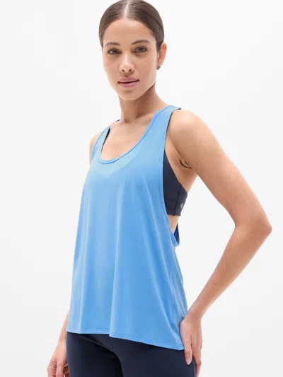 Athleta With Ease Sport Racerback Tank In Blue