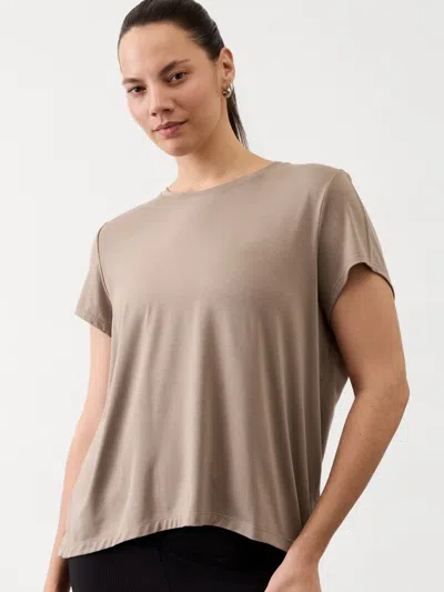 Athleta With Ease Tee In Brownstone Beige