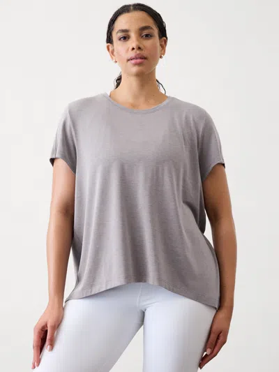 Athleta With Ease Tee In Flagstone Grey Heather