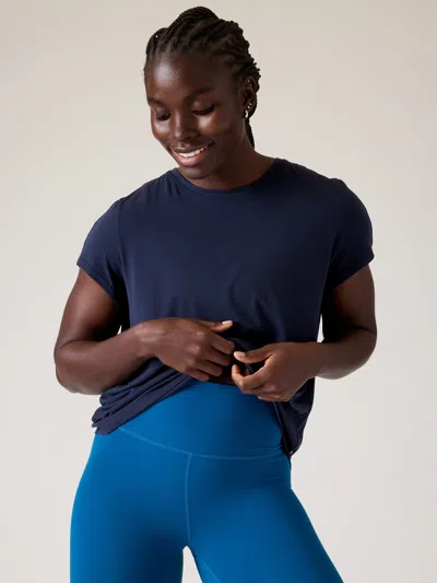 Athleta With Ease Tee In Navy