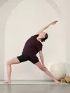 Shop Athleta With Ease Rib Tee In Spiced Cabernet Rib