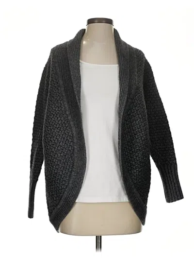 Pre-owned Athleta Wool Cardigan Sweater In Black