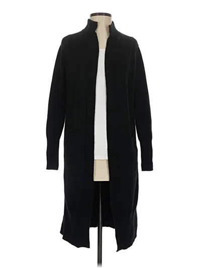 Pre-owned Athleta Wool Cardigan Sweater In Black