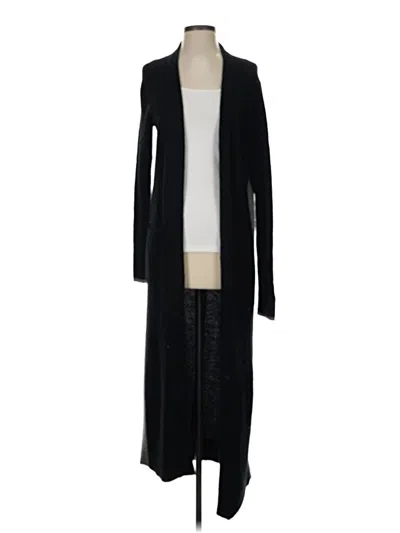 Pre-owned Athleta Wool Cardigan Sweater In Black