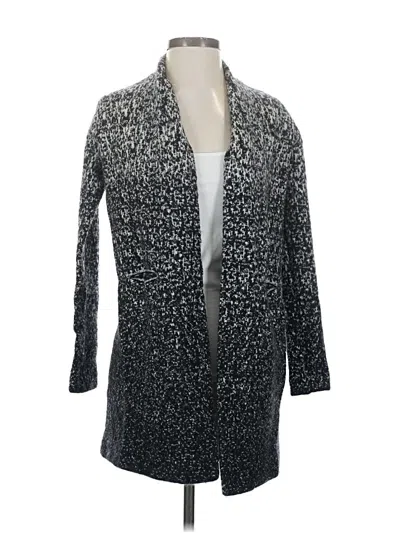 Pre-owned Athleta Wool Cardigan Sweater In Black