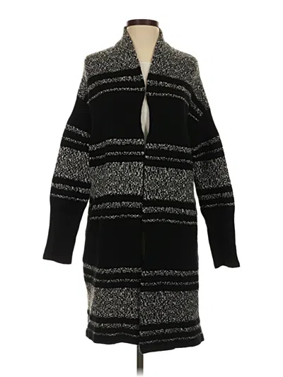 Pre-owned Athleta Wool Cardigan Sweater In Black