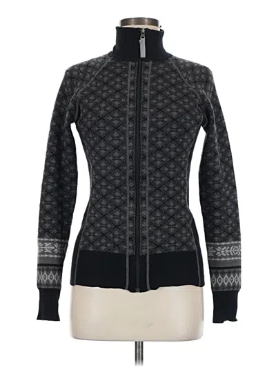 Pre-owned Athleta Wool Cardigan Sweater In Black