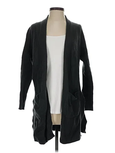 Pre-owned Athleta Wool Cardigan Sweater In Black