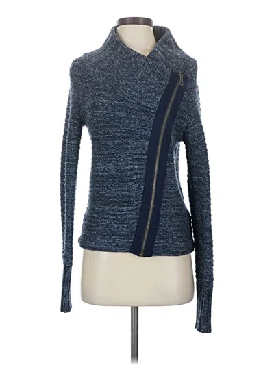 Pre-owned Athleta Wool Cardigan Sweater In Blue