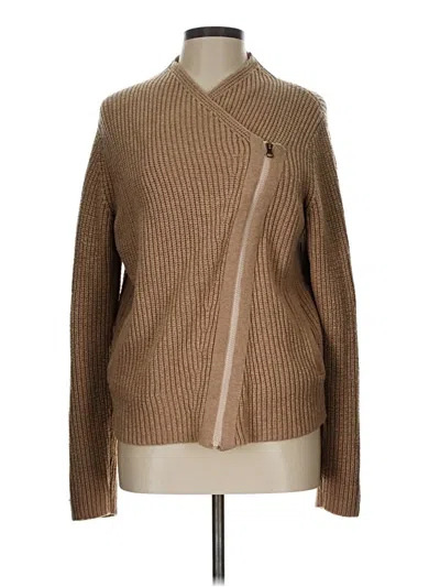 Pre-owned Athleta Wool Cardigan Sweater In Brown
