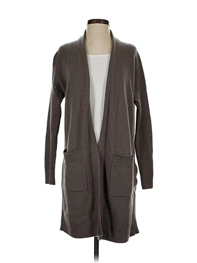 Pre-owned Athleta Wool Cardigan Sweater In Brown