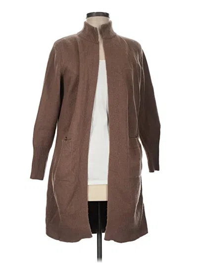 Pre-owned Athleta Wool Cardigan Sweater In Brown