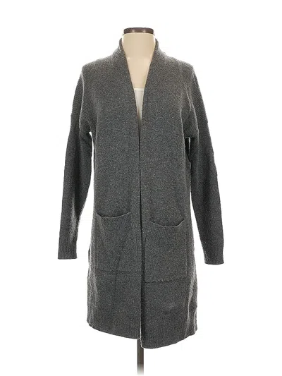 Pre-owned Athleta Wool Cardigan Sweater In Gray