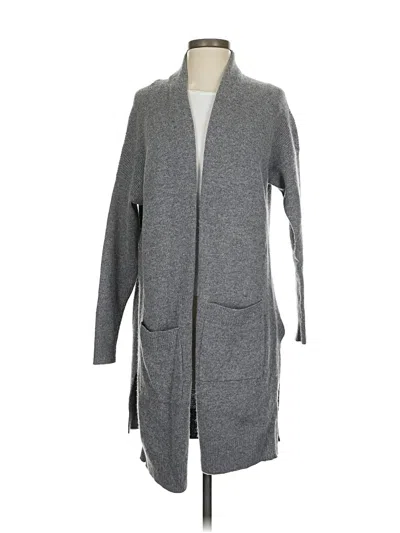 Pre-owned Athleta Wool Cardigan Sweater In Gray