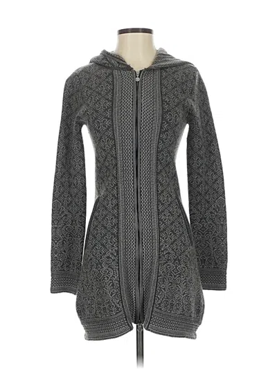 Pre-owned Athleta Wool Cardigan Sweater In Gray