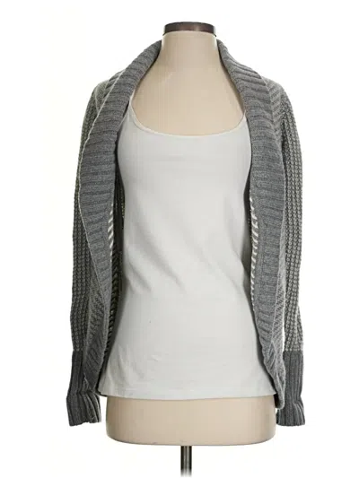 Pre-owned Athleta Wool Cardigan Sweater In Gray