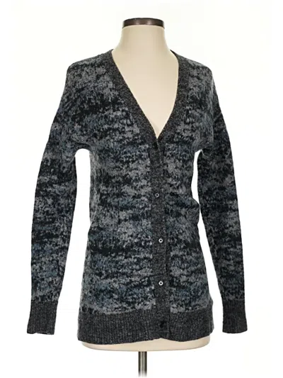 Pre-owned Athleta Wool Cardigan Sweater In Gray