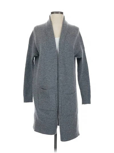 Pre-owned Athleta Wool Cardigan Sweater In Gray