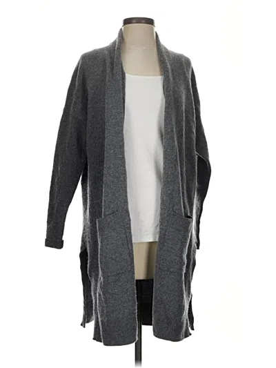 Pre-owned Athleta Wool Cardigan Sweater In Gray