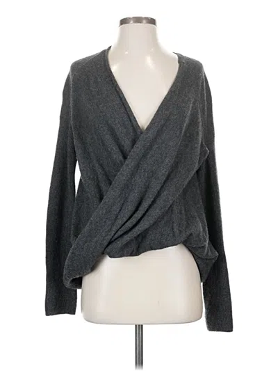 Pre-owned Athleta Wool Cardigan Sweater In Gray