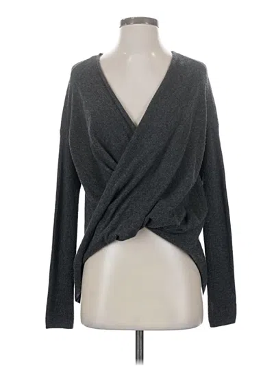 Pre-owned Athleta Wool Cardigan Sweater In Gray