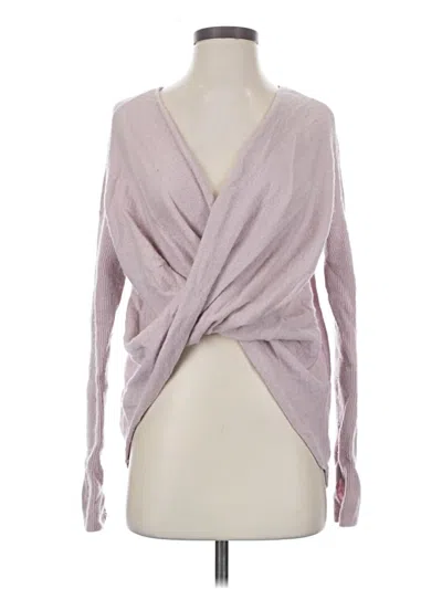 Pre-owned Athleta Wool Cardigan Sweater In Pink