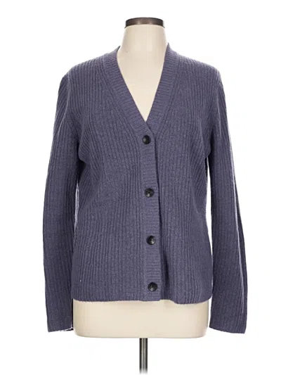 Pre-owned Athleta Wool Cardigan Sweater In Purple