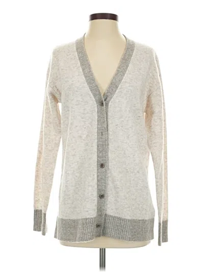 Pre-owned Athleta Wool Cardigan Sweater In Silver