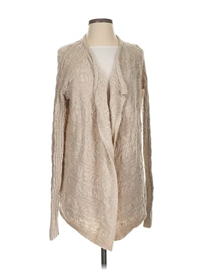 Pre-owned Athleta Wool Cardigan Sweater In Tan