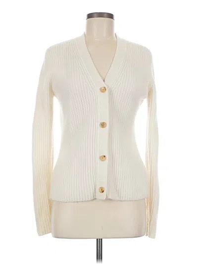 Pre-owned Athleta Wool Cardigan Sweater In White