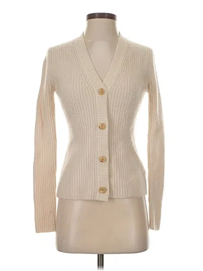 Pre-owned Athleta Wool Cardigan Sweater In White