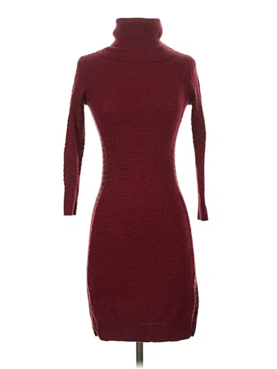 Pre-owned Athleta Wool Dress In Burgundy