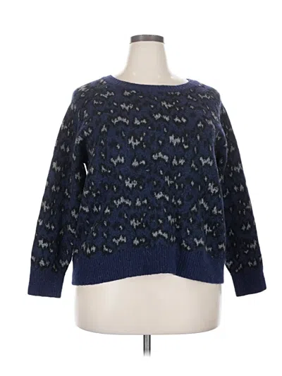 Pre-owned Athleta Wool Pullover Sweater In Blue