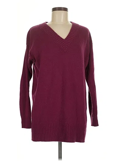 Pre-owned Athleta Wool Pullover Sweater In Burgundy