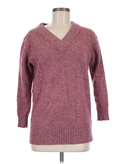 Pre-owned Athleta Wool Pullover Sweater In Burgundy