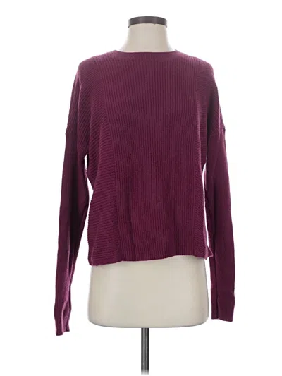 Pre-owned Athleta Wool Pullover Sweater In Burgundy