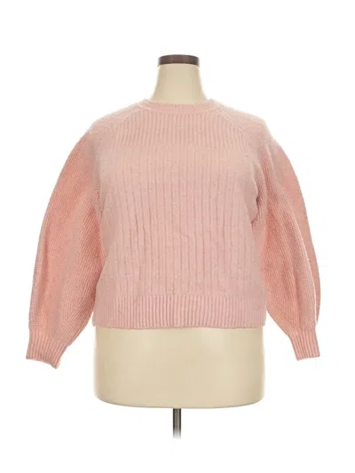Pre-owned Athleta Wool Pullover Sweater In Pink