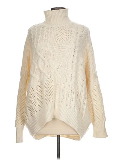 Pre-owned Athleta Wool Pullover Sweater In White