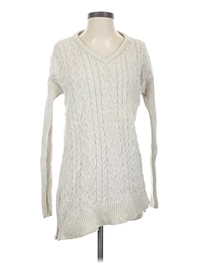 Pre-owned Athleta Wool Pullover Sweater In White